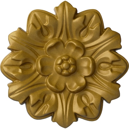 Ekena Millwork Emery Leaf Ceiling Medallion, Hand-Painted Pharaohs Gold, 7 5/8"OD x 1"P CM07EMPGS